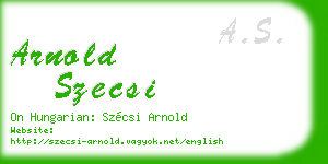 arnold szecsi business card