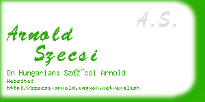 arnold szecsi business card